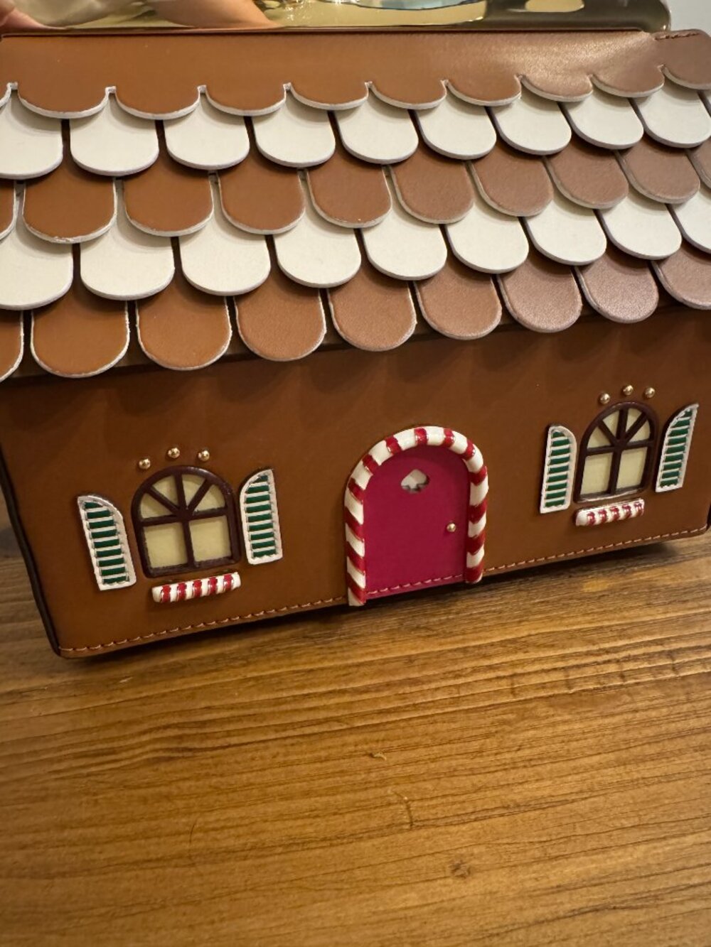 Kate Spade Handbag Gingerbread House Crossbody Brown - Picture 4 of 14